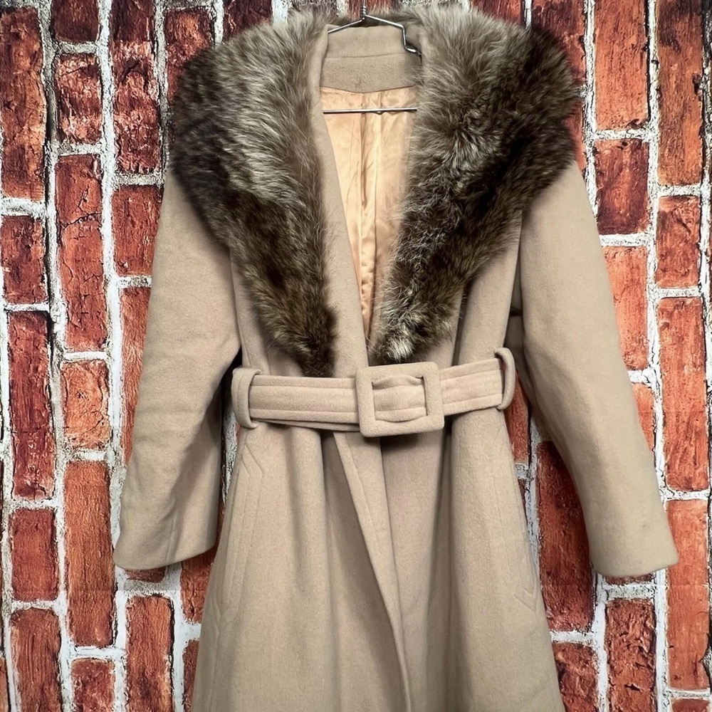 The American Way Women’s Wool Coat with Fur Collar – Vintage Rare - Picture 4 of 15